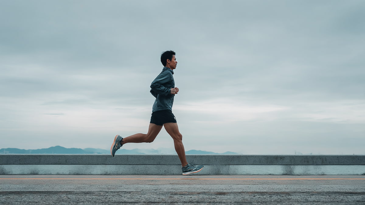 20kmランニングに挑戦する日本人男性ランナーのリアルなトレーニング風景