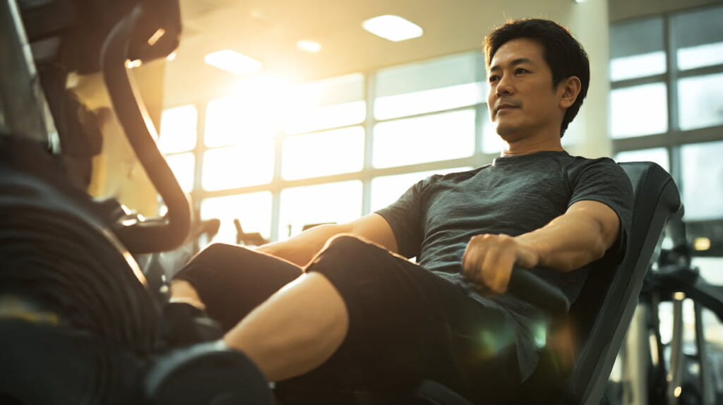 めまい対策としてリカンベントバイクを選ぶ40代日本人男性