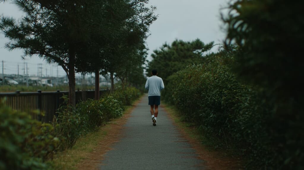 　- 会話ができるペースで走る日本人ランナーのリラックスした表情