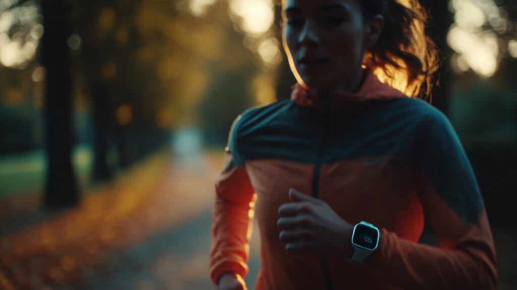 ランニングとウォーキングの切り替えで脂肪燃焼効率を高める40代ランナーの様子