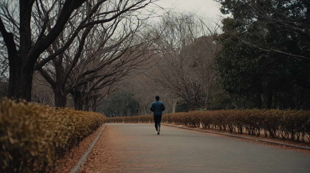 会話しながらゆっくり走るスローランニングの様子