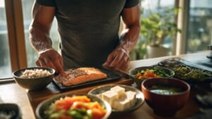 走らない日に高タンパクで栄養バランスの良い食事を準備する日本人ランナー